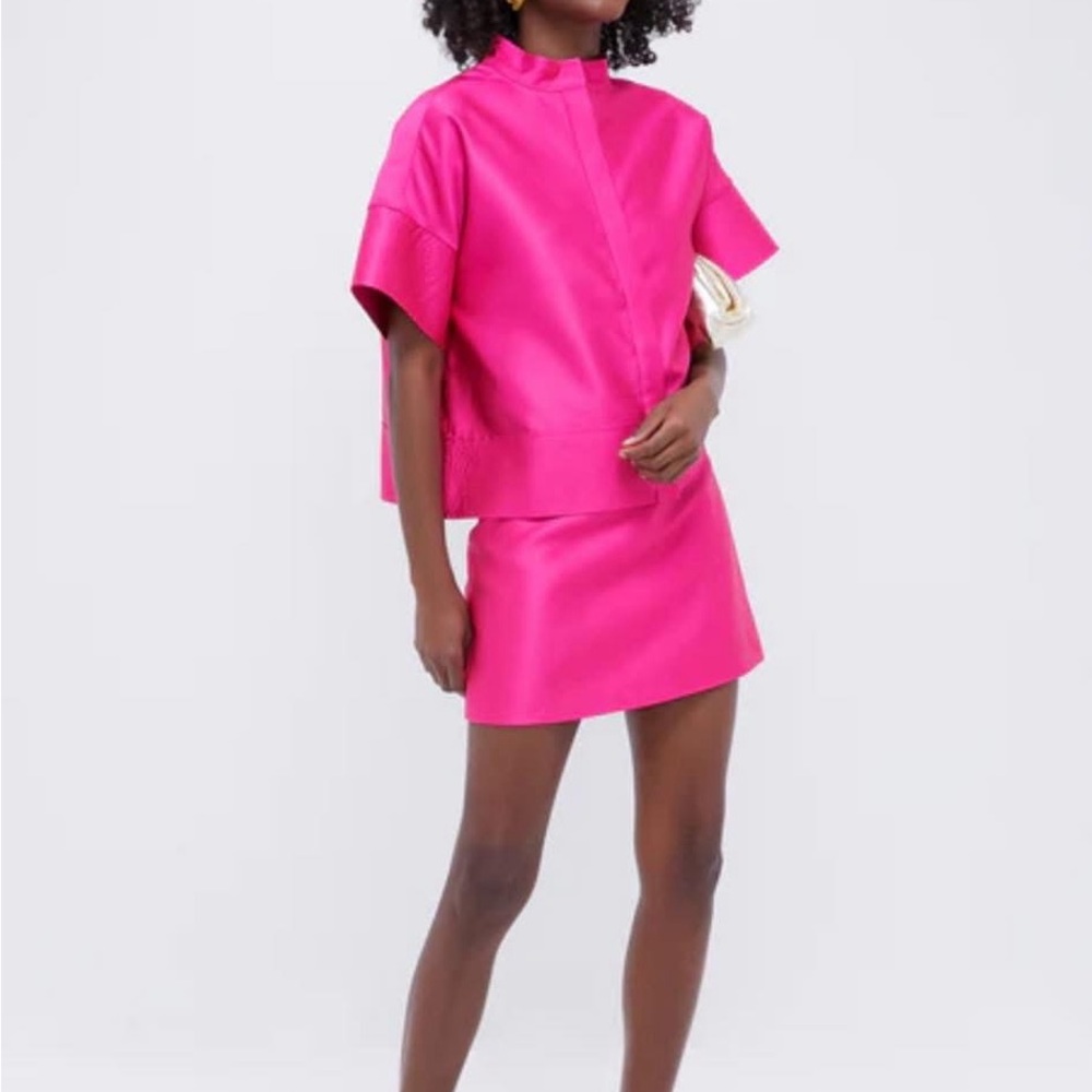 Tuckernuck Dupioni Hot Pink Skirt
